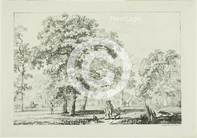 People Walking in a Wood, 1817. Creator: Louis Pierre Baltard.