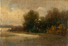 Forest by a river, 1890-1900. Creator: Felicián Moczik.