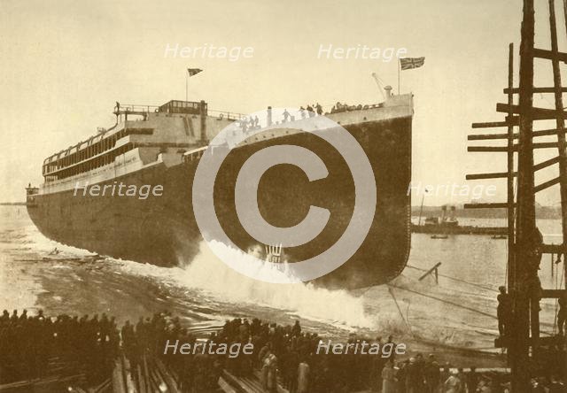 'Launch of the "Orama" (Orient Line), 20,000 Tons', c1930. Creator: Unknown.