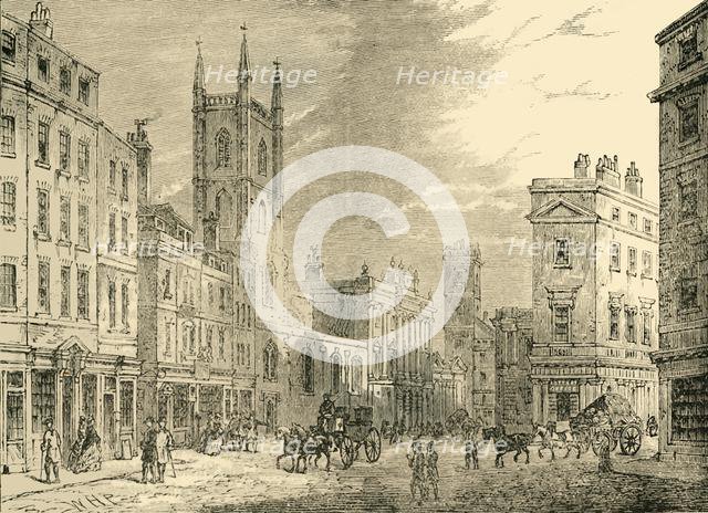 'The Old Bank of England, Looking from the Mansion House', 1890. Creator: Unknown.