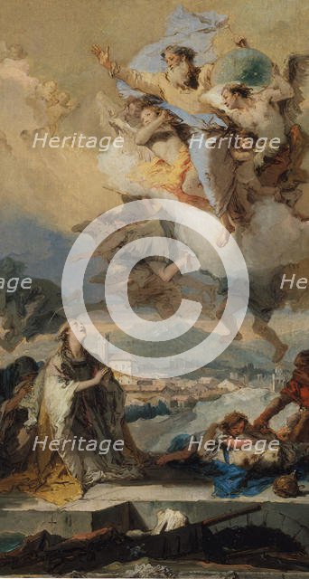 Saint Thecla Praying for the Plague-Stricken, 1758-59. Creator: Giovanni Battista Tiepolo.