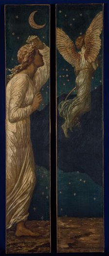 Cupid and Psyche - Palace Green Murals - Cupid Flying away from Psyche, 1881.  Creator: Sir Edward Coley Burne-Jones.