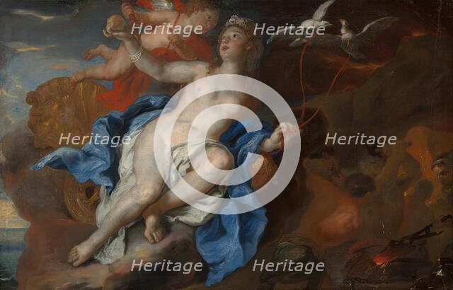 Venus and Cupid at the Forge of Vulcan, 1690/95. Creator: Johann Michael Rottmayr.