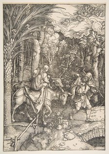 The Flight into Egypt, from The Life of the Virgin, from the Latin Edition, 1511. Creator: Albrecht Durer.