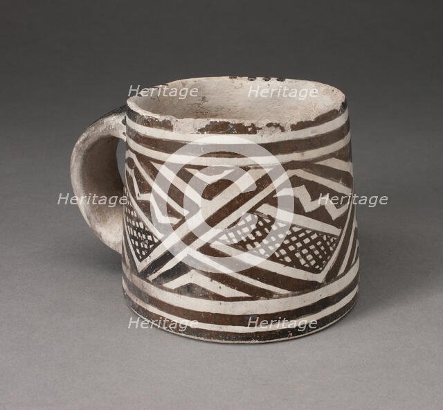 Mug with Interlocking Geometric Pattern with Zigzag Motifs and Crosshatching, 1100/1275. Creator: Unknown.