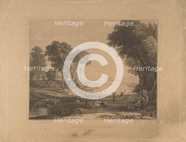 Landscape with Figures (After The Marriage of Isaac and Rebecca, 1648), published 1830. Creator: Unknown.