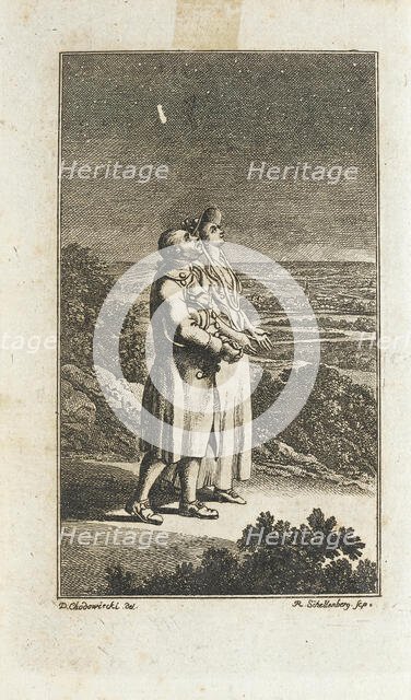 Illustration for Mathias Claudius' 'Asmus Omnia sua secum Portans', (Published 1783?). Creator: Johann Rudolf Schellenburg.