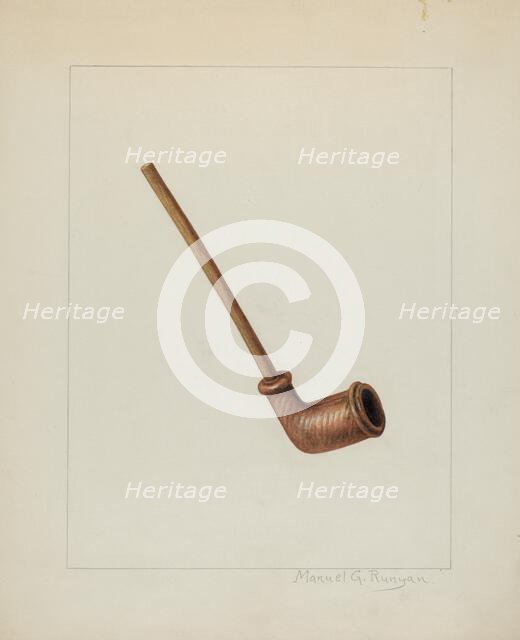 Clay Pipe, c. 1938. Creator: Manuel G. Runyan.