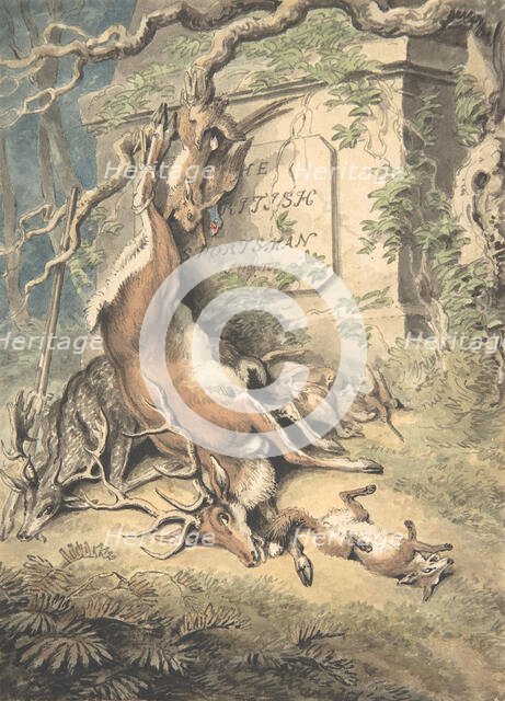 Design for the Frontispiece of The British Sportsman, late 18th-early 19th century. Creator: Samuel Howitt.