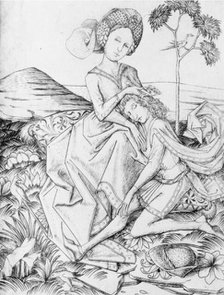 Samson and Delilah, 15th century. Creator: Master ES.