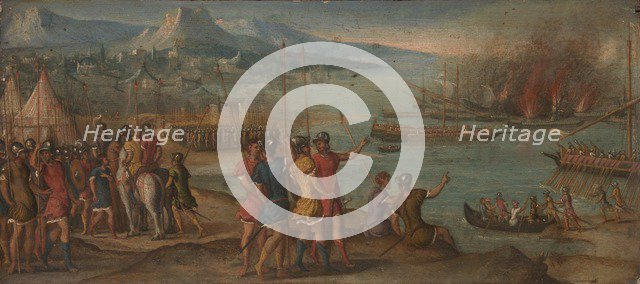 A Naval Battle, c. 1580. Artist: Italian master  