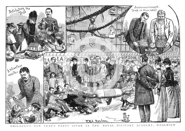 ''Children's New Year's Party given by the Royal Military Academy at Woolwich', 1890. Creator: Unknown.