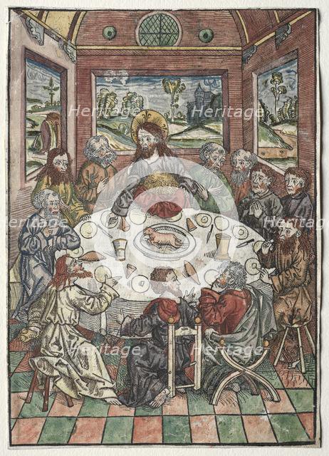Der Schatzbehalter: The Last Supper, 1491. Creator: Michael Wolgemut (German, 1434-1519).