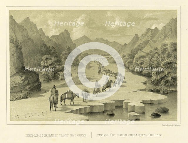 Crossing over the Ice on the Route to Okhotsk, 1856. Creator: Ivan Dem'ianovich Bulychev.