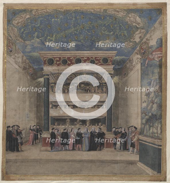 Binche Palace during the celebrations in August 1549, 1549. Creator: Anonymous.