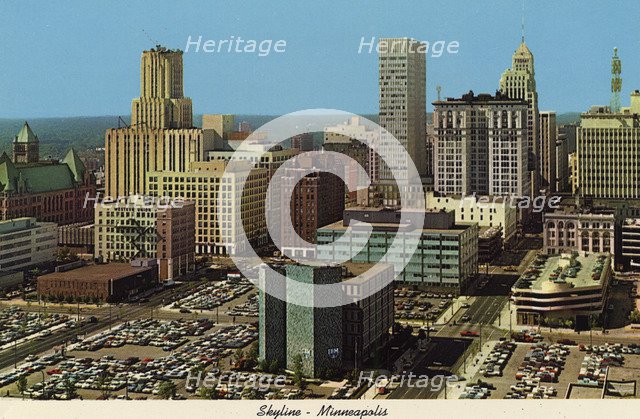 City skyline Minneapolis, Minnesota, USA, 1970. Artist: Unknown