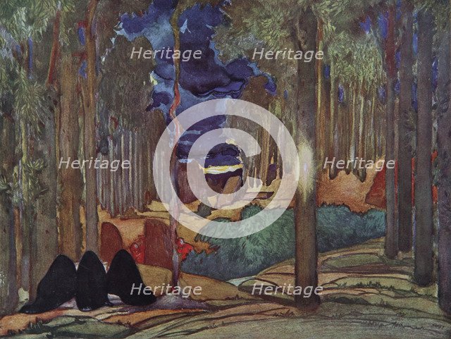 Stage design for the play The Martyrdom of St. Sebastian by Gabriele D'Annuzio, 1922. Artist: Bakst, Léon (1866-1924)