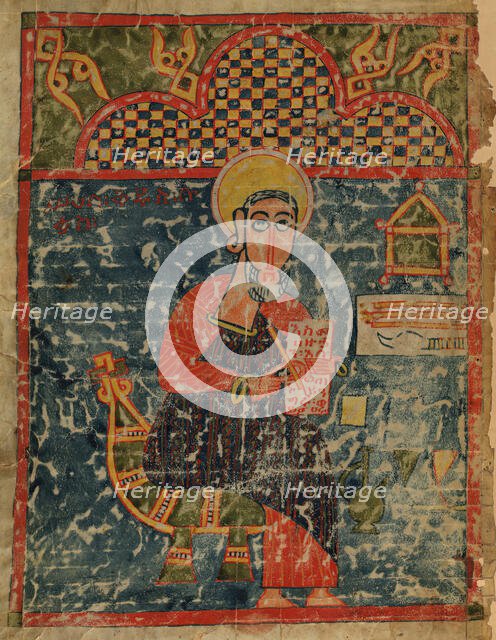 Single leaf with Saint Luke, late 14th century. Creator: Unknown.