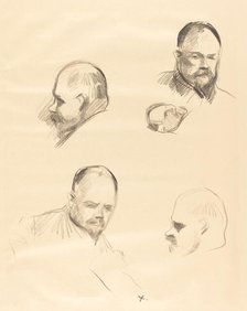 Four Sketches of Ambroise Vollard, c. 1910. Creator: Jean Louis Forain.