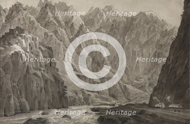 The Darial Gorge, 1830. Artist: Chernetsov, Nikanor Grigoryevich (1805-1879)