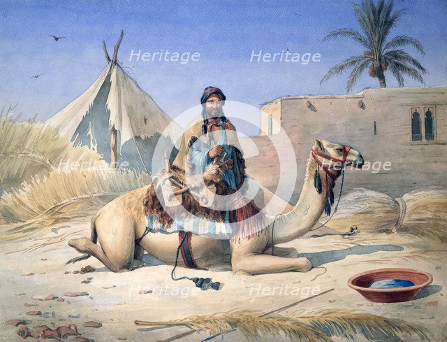 'Bedouin and Camel', 1830. Artist: Emile Prisse D'Avennes