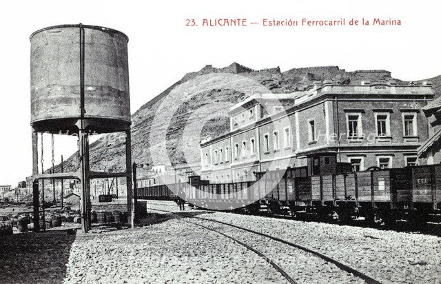 Marina Railroad Station in Alicante, 1920.