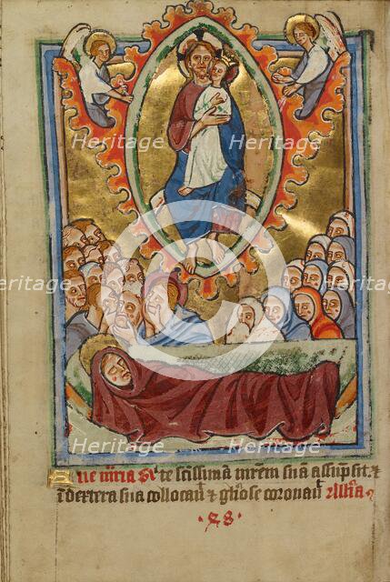 The Death of the Virgin; Illustrated Vita Christi..., about 1190-1200; text added about 1480-1490. Creator: Unknown.