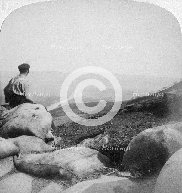 Tugela River and Mount Alice from Spion Kop, South Africa, 1901. Artist: Underwood & Underwood