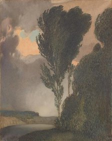 Thunderstorm landscape, 1901. Creator: Rudolf Jettmar.