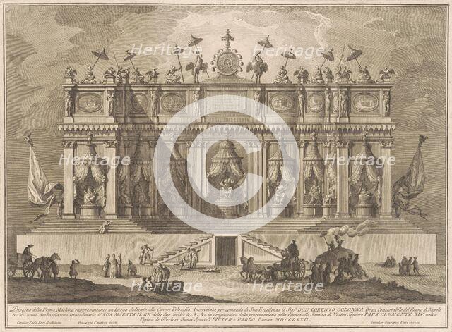 The Prima Macchina for the Chinea of 1772: A Building Dedicated to Chinese Philosophy, 1772. Creator: Giuseppe Vasi.