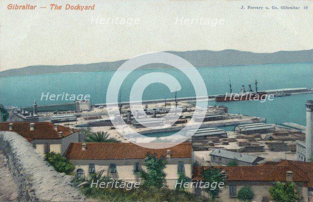 'Gibraltar - The Dockyard', 1900. Artist: Unknown.