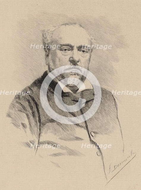 Portrait of the pianist and composer Emmanuel Chabrier (1841-1894), 1890. Creator: Desmoulin, Fernand (1853-1914).