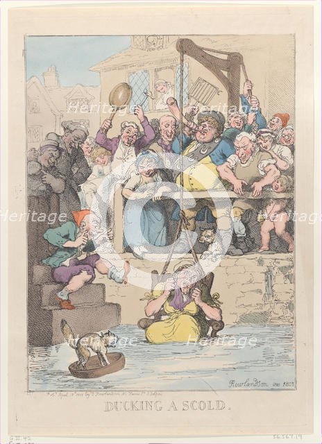 Ducking a Scold, April 12, 1803., April 12, 1803. Creator: Thomas Rowlandson.