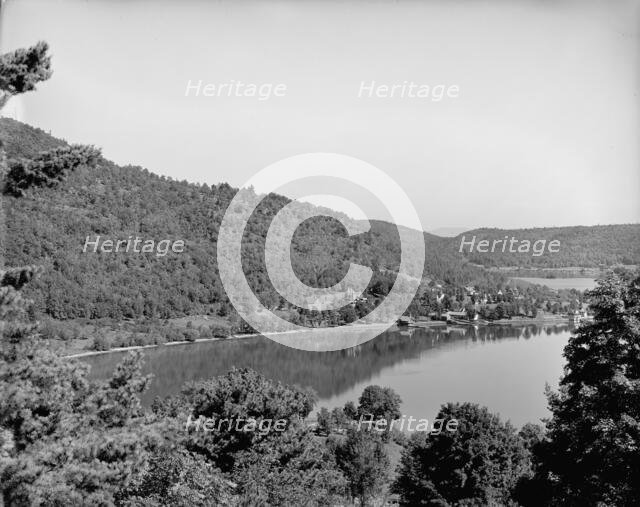 Hearts Bay from upper cottage, Rogers' Rock, Lake George, N.Y., between 1900 and 1910. Creator: William H. Jackson.