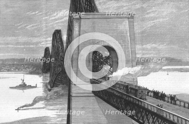 ''Running the first train over the new Forth Bridge', 1890. Creator: Unknown.