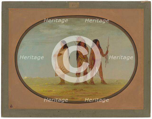 Three Navaho Indians, 1861/1869. Creator: George Catlin.