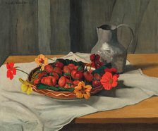 Plat de fraises (Strawberry dish), 1921. Creator: Vallotton, Felix Edouard (1865-1925).