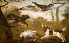 Dog Guarding a Dead Duck From Birds of Prey, 1700-1800. Creator: Unknown.