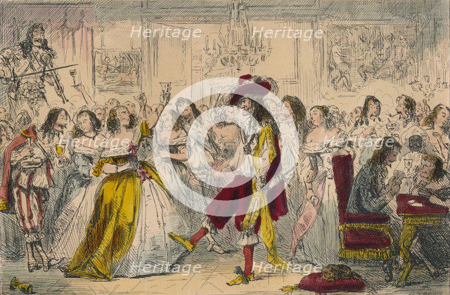 Evening Party - Time of Charles II, 1850. Artist: John Leech