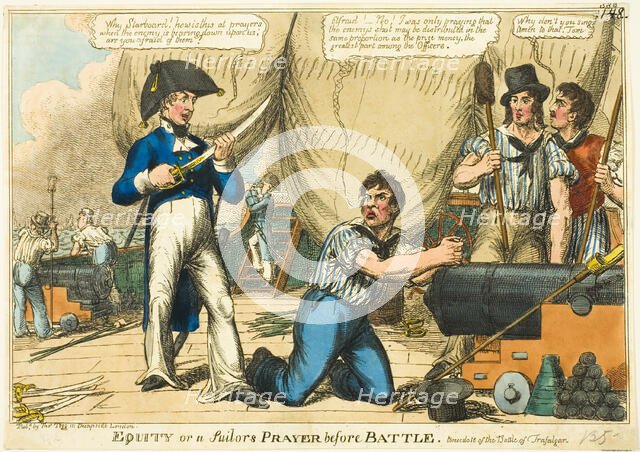 Equity, or a Sailor's Prayer before Battle, 1805. Creator: Charles Williams.