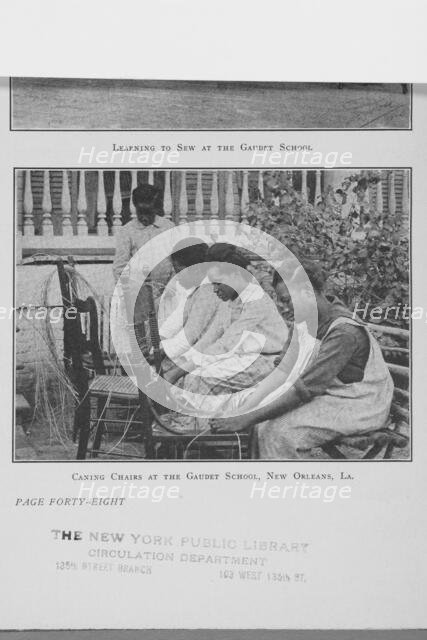 Caning chairs at the Gaudet School New Orleans, La., (1923?). Creator: Unknown.