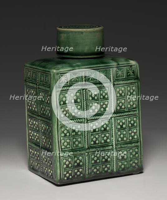 Tea Caddy with Lid, c. 1750-1800. Creator: Staffordshire Factory (British).