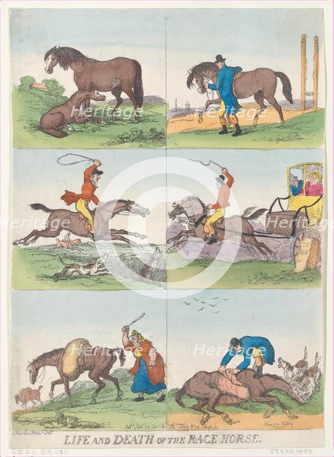 Life and Death of the Race Horse, September 25, 1811., September 25, 1811. Creator: Thomas Rowlandson.