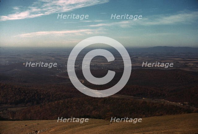Valley along the Skyline Drive in Virginia, ca. 1940. Creator: Jack Delano.