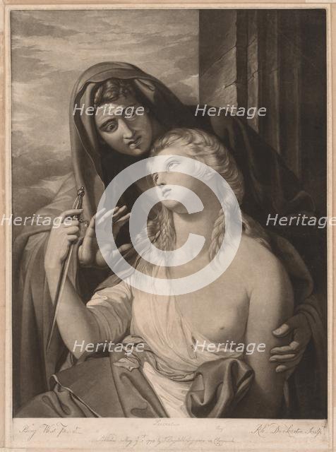 Death of Lucretia, 1770. Creator: Robert Dunkarton (British, 1744-c. 1817).
