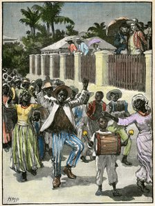 Slavery emancipation festival in Barbados, c1880. Artist: Unknown