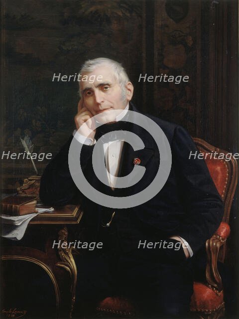 Portrait of the dramatist and librettist Eugène Scribe (1791-1861) , 1863. Creator: Lecomte-Vernet (Vernet-Lecomte), Charles-Emile-Hippolyte (1821-1900).
