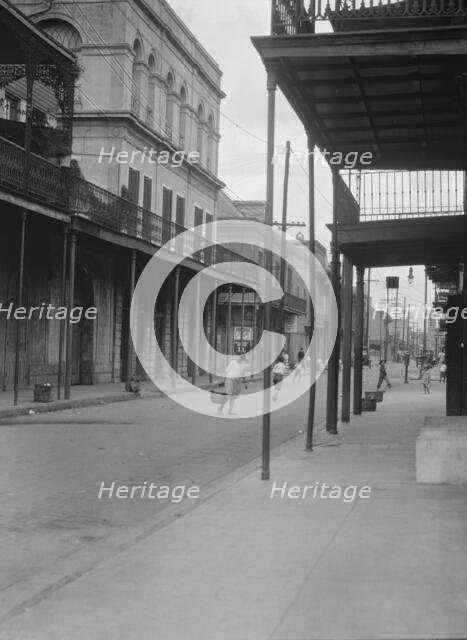 View down Royal Street to the "Haunted House" (Lalaurie House), New Orleans, between 1920 and 1926. Creator: Arnold Genthe.