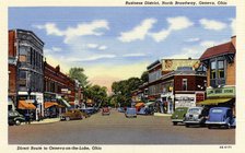 Business district, North Broadway, Geneva, Ohio, USA, 1944. Artist: Unknown