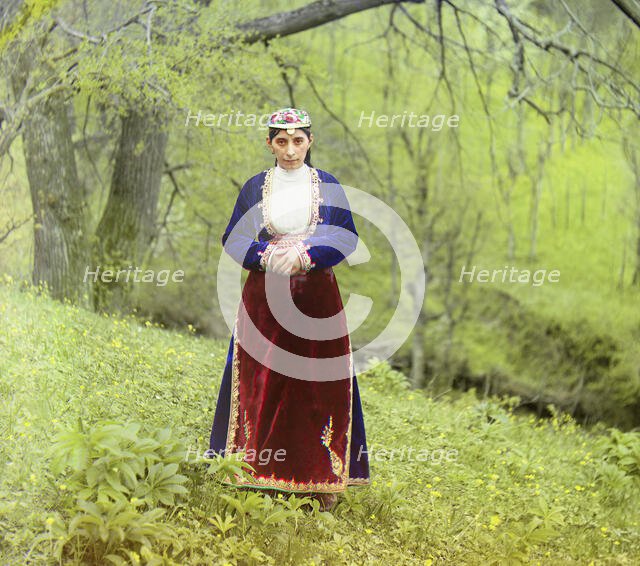 Armenian woman in national costume, Artvin, between 1905 and 1915. Creator: Sergey Mikhaylovich Prokudin-Gorsky.